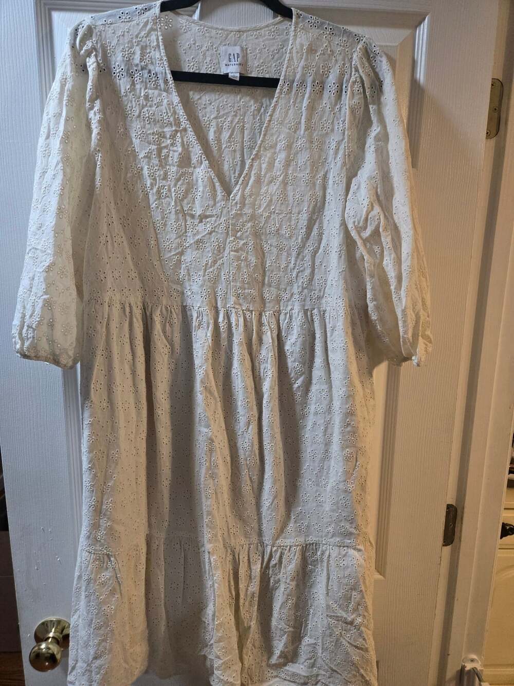 Gap Maternity Eyelet Dress White